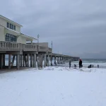 snow on beach